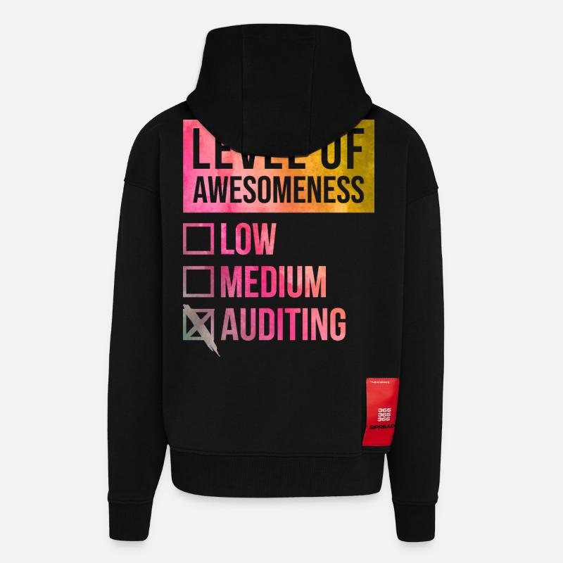 Audit - Veste à capuche bio épaisse oversize fabriqué en UE - SOLID BLACK