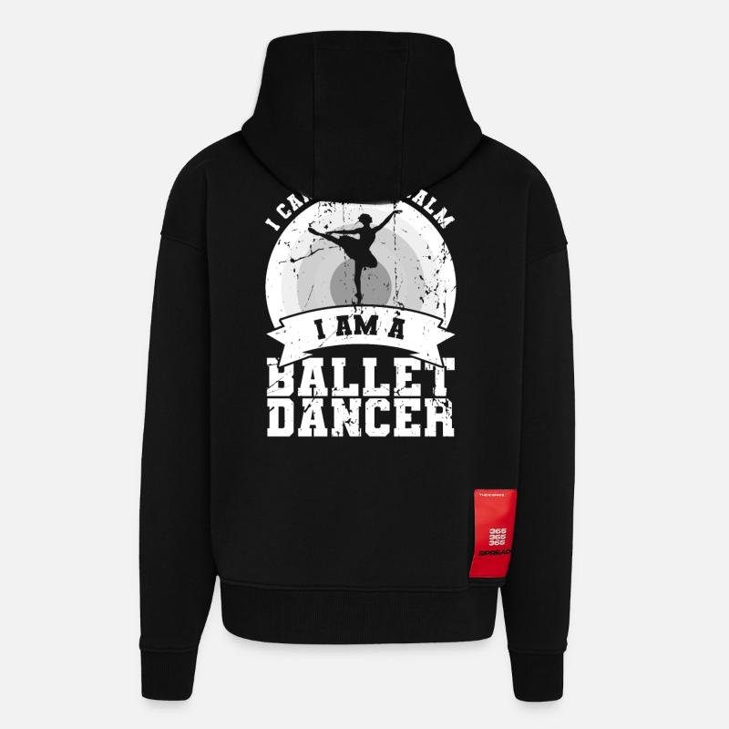 Je suis danseuse de ballet - Veste à capuche bio épaisse oversize fabriqué en UE - SOLID BLACK