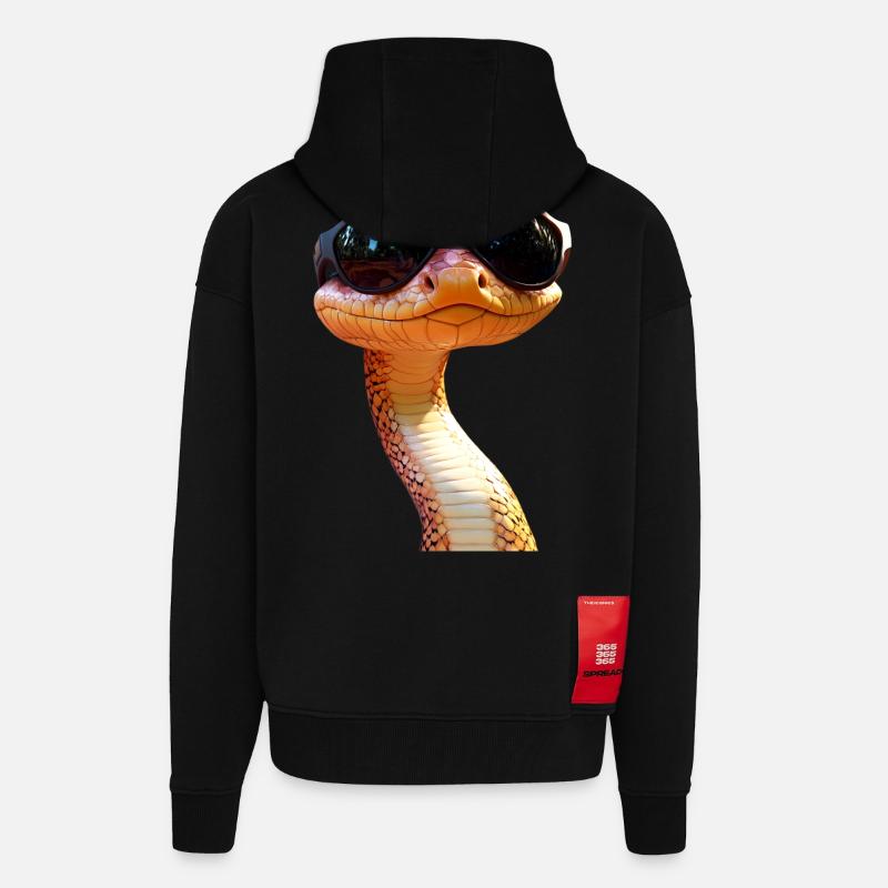 Schlange Python Kobra Mamba Klapperschlange Snake - Zip Hoodie - made by SPREAD - SOLID BLACK