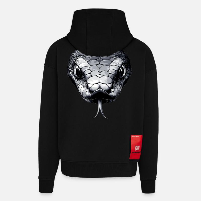 Schlange Python Kobra Mamba Klapperschlange Snake - Zip Hoodie - made by SPREAD - SOLID BLACK