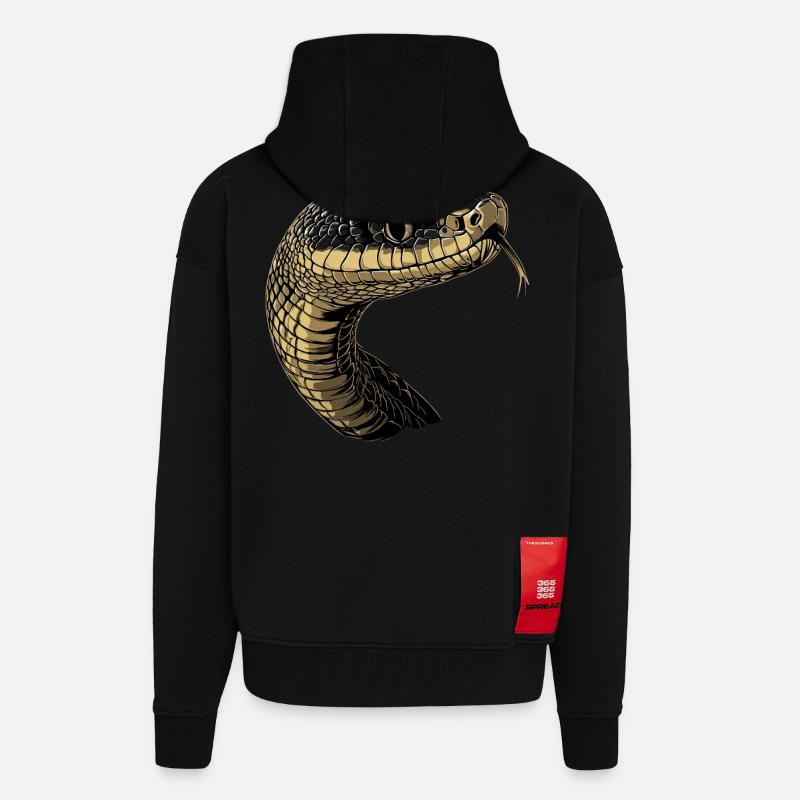Schlange Python Kobra Mamba Klapperschlange Snake - Zip Hoodie - made by SPREAD - SOLID BLACK