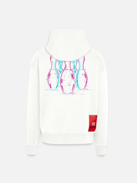 Bowling rétro Synthwave - Veste à capuche bio épaisse oversize fabriqué en UE - SOLID BLACK