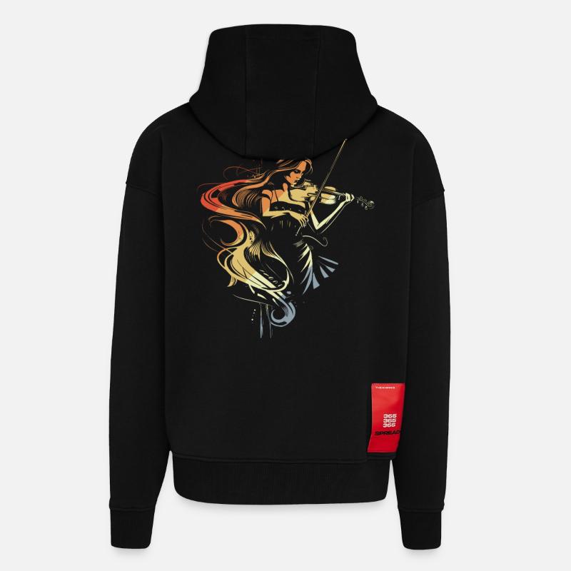 Violine Mädchen - Zip Hoodie - made by SPREAD - SOLID BLACK