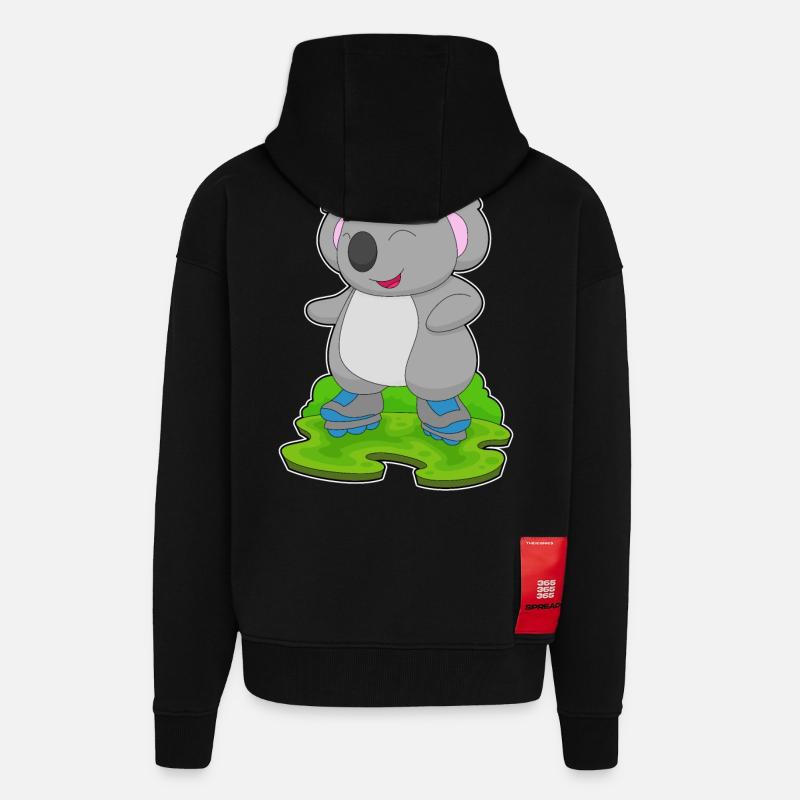 Koala Inline skating Inline skates - Zip Hoodie - made by SPREAD - SOLID BLACK