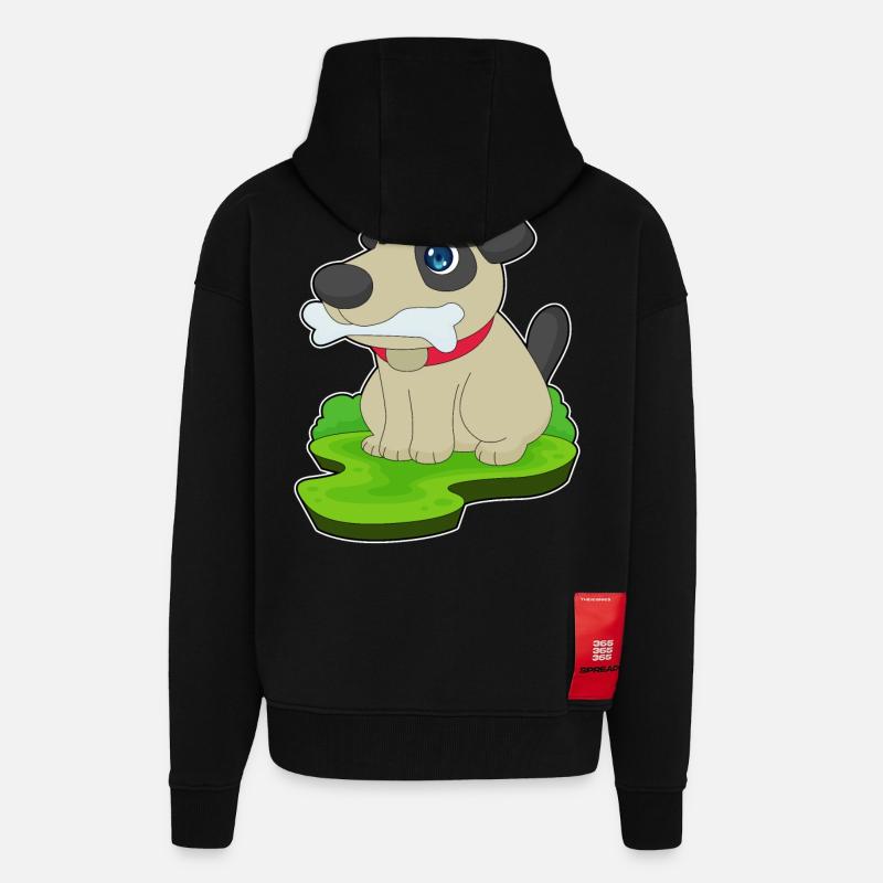 Dog Bones - Zip Hoodie - made by SPREAD - SOLID BLACK