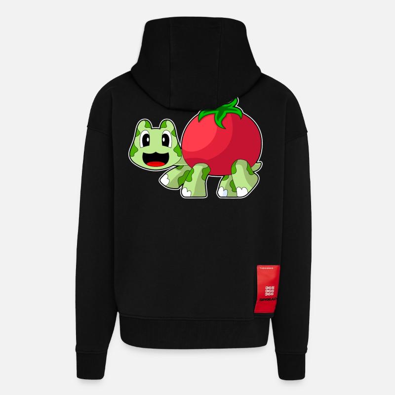 Turtle Tomato - Zip Hoodie - made by SPREAD - SOLID BLACK