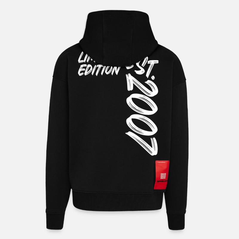 Édition limitée Est. 2007 - Veste à capuche bio épaisse oversize fabriqué en UE - SOLID BLACK