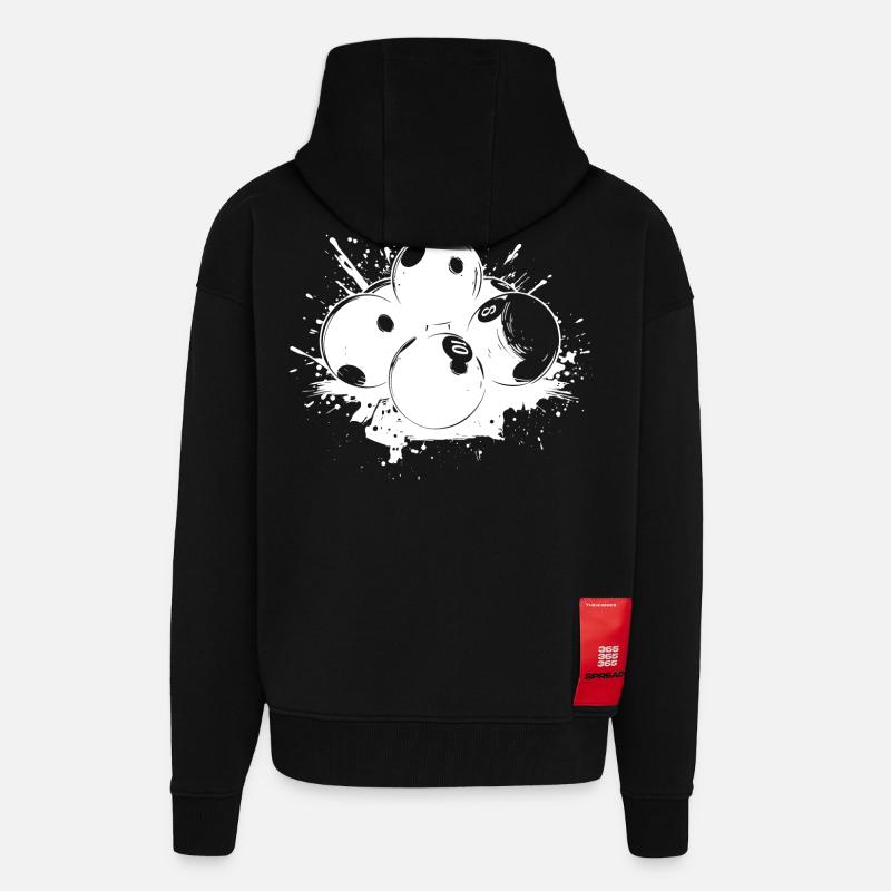 Billardkugeln Graffiti - Zip Hoodie - made by SPREAD - SOLID BLACK