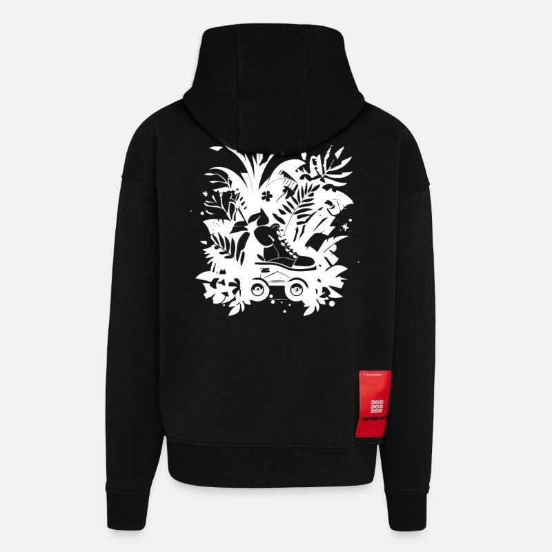 Rollschuhlaufen Comic - Zip Hoodie - made by SPREAD - SOLID BLACK