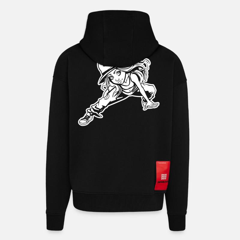 Breakdancerin - Zip Hoodie - made by SPREAD - SOLID BLACK