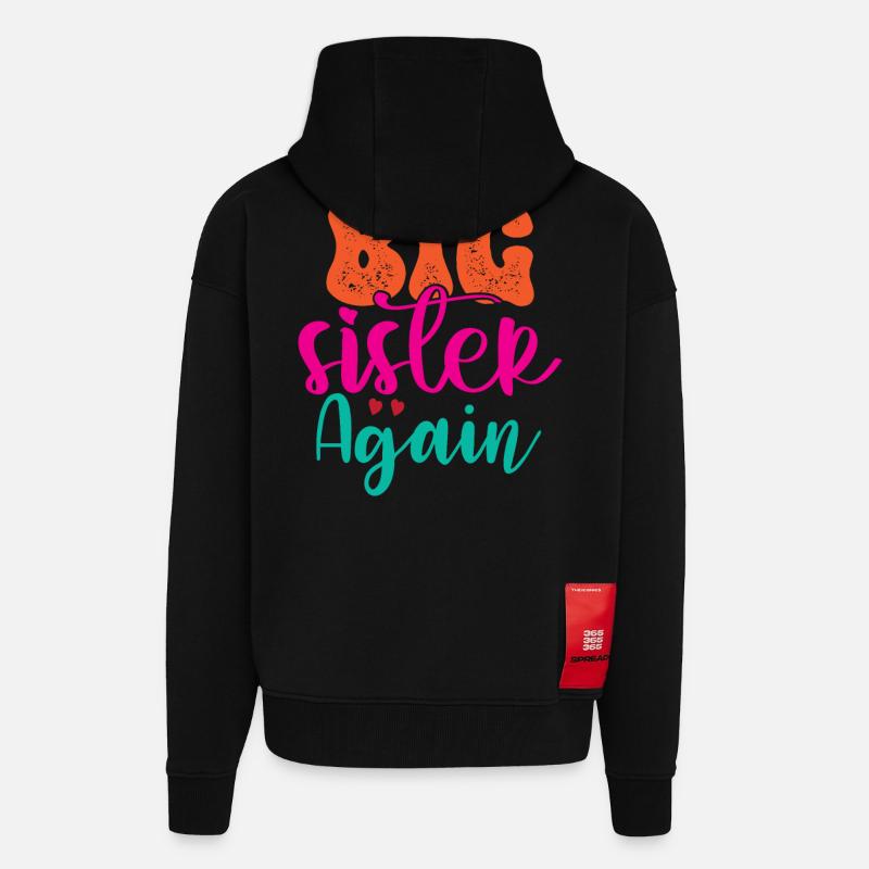 Große Schwester Geschenk Wieder Große Schwester - Zip Hoodie - made by SPREAD - SOLID BLACK