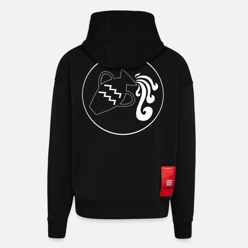 Wassermann Sternzeichen (Weiß) - Zip Hoodie - made by SPREAD - SOLID BLACK