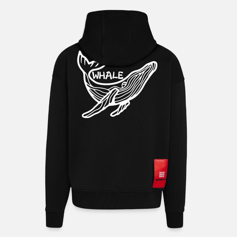 Le géant des mers - Veste à capuche bio épaisse oversize fabriqué en UE - SOLID BLACK