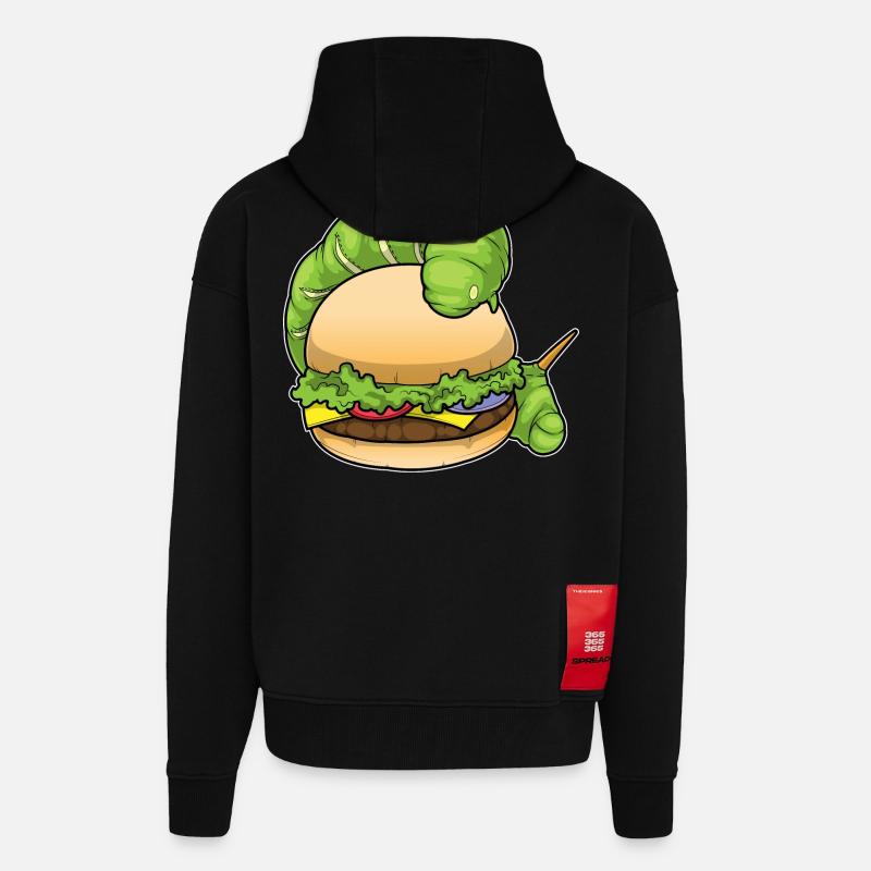 Raupe Burger - Zip Hoodie - made by SPREAD - SOLID BLACK