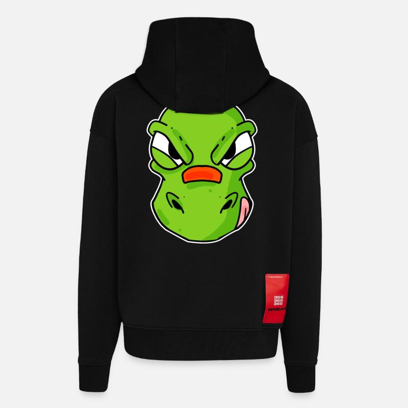 Dino Head Dinosaur - Zip Hoodie - made by SPREAD - SOLID BLACK