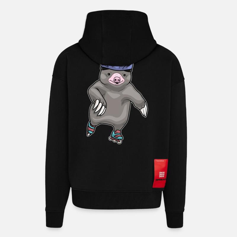 Maulwurf Inline skating Inline skates - Zip Hoodie - made by SPREAD - SOLID BLACK