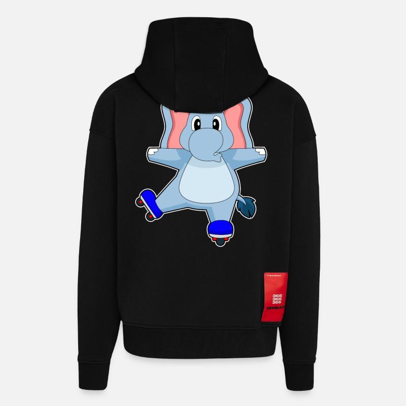 Elefant Inline skating roller skates - Zip Hoodie - made by SPREAD - SOLID BLACK