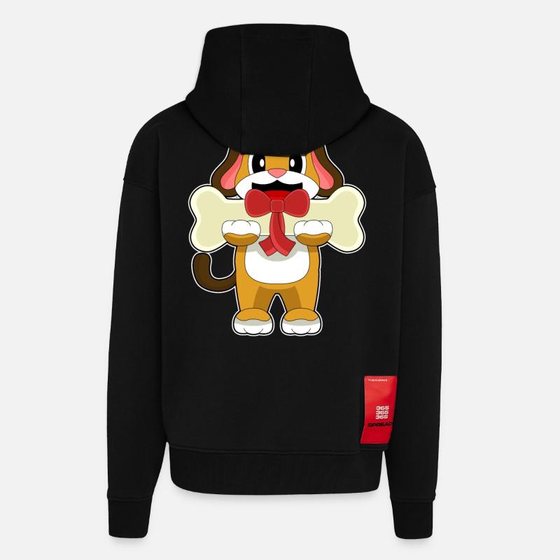 Os de chien - Veste à capuche bio épaisse oversize fabriqué en UE - SOLID BLACK