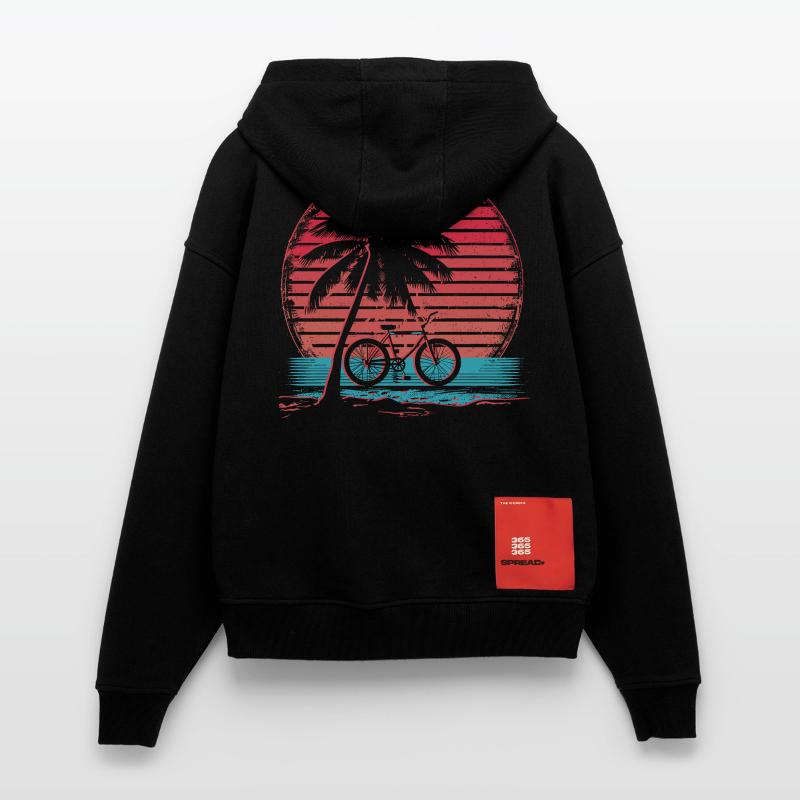 Vélo Synthwave Veste à capuche bio épaisse oversize fabriqué en UE