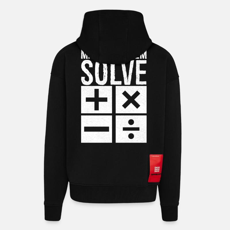 math problem solve - Zip Hoodie - made by SPREAD - SOLID BLACK