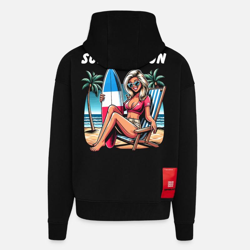 Summer Beach Haute Couture - Zip Hoodie - made by SPREAD - SOLID BLACK