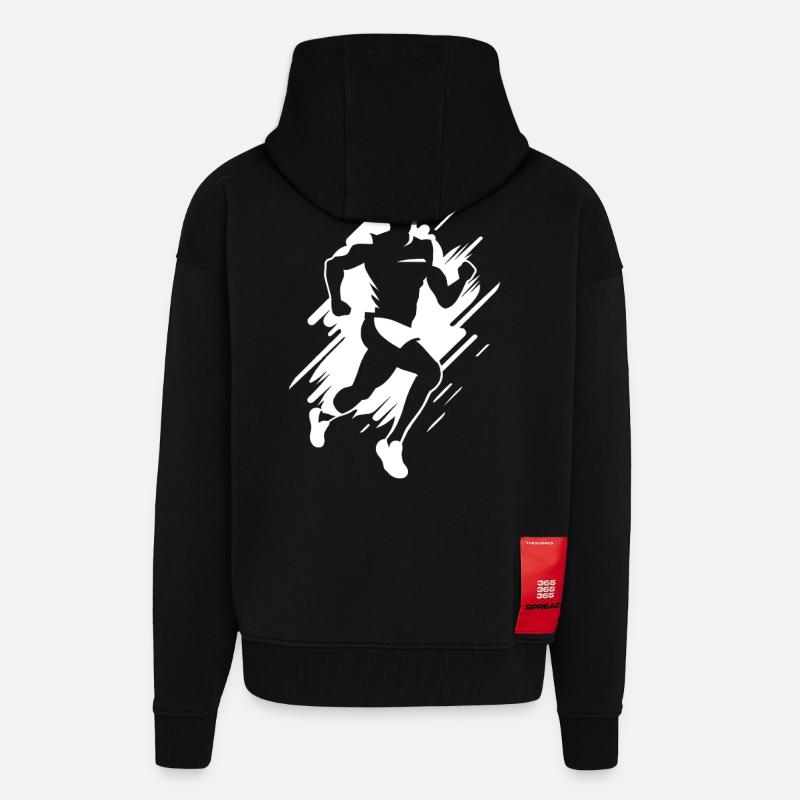 Jogger Grafik - Zip Hoodie - made by SPREAD - SOLID BLACK