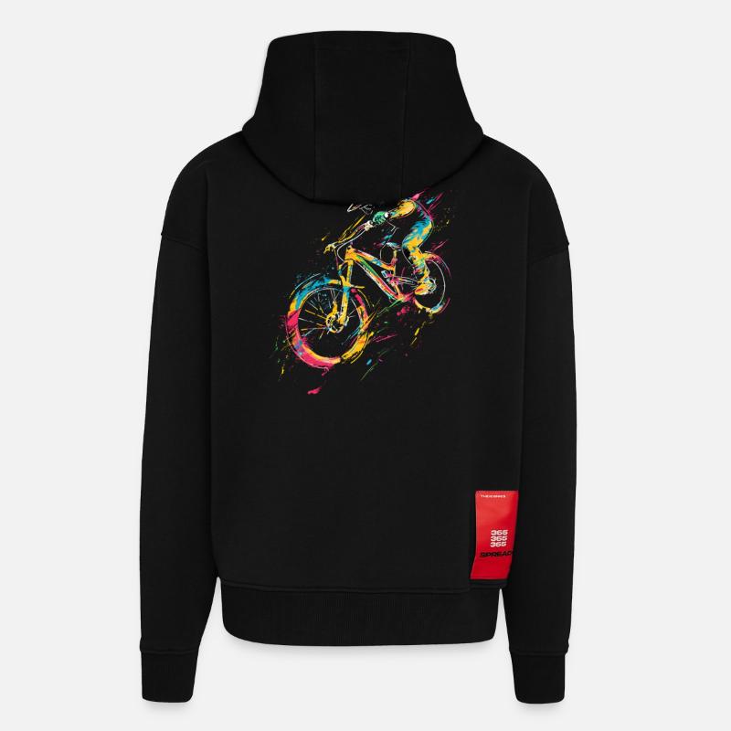 Mountainbiken - Zip Hoodie - made by SPREAD - SOLID BLACK