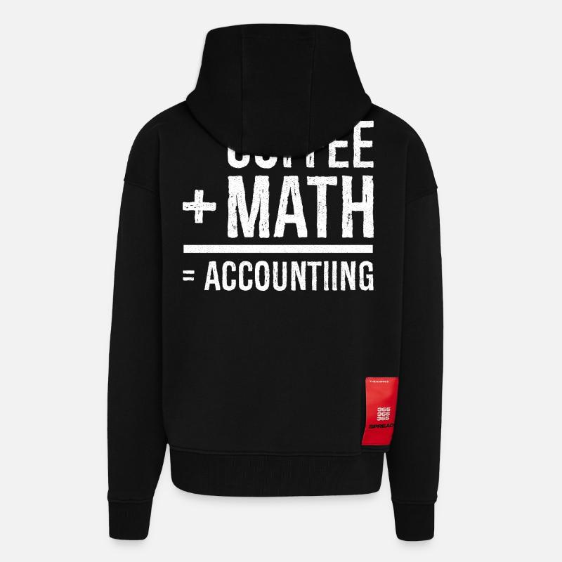 café math comptabilité - Veste à capuche bio épaisse oversize fabriqué en UE - SOLID BLACK