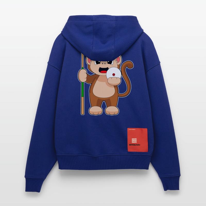 Queue de billard Monkey Veste à capuche bio épaisse oversize fabriqué en UE