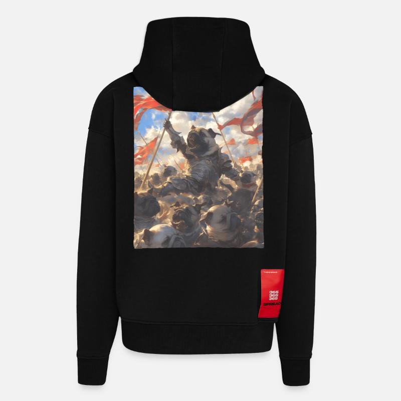 Epische Mops Revolution Kunstvolles Gemälde - Zip Hoodie - made by SPREAD - SOLID BLACK