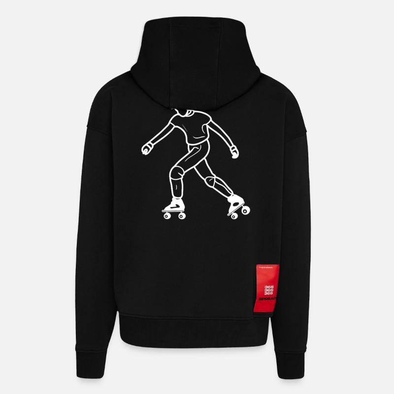 Roller Skating Zeichnung - Zip Hoodie - made by SPREAD - SOLID BLACK