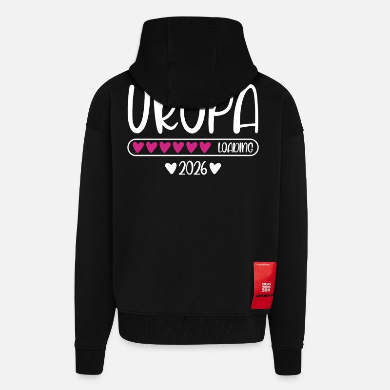 Uropa 2026 loading - Zip Hoodie - made by SPREAD - SOLID BLACK