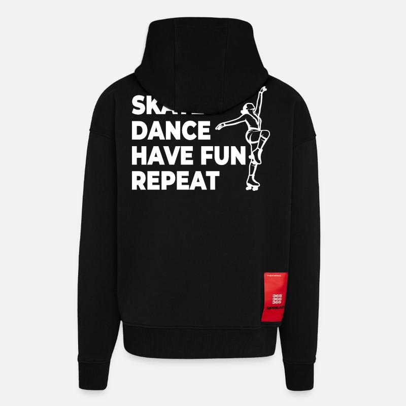 Skate Dance Have Fun Repeat - Zip Hoodie - made by SPREAD - SOLID BLACK