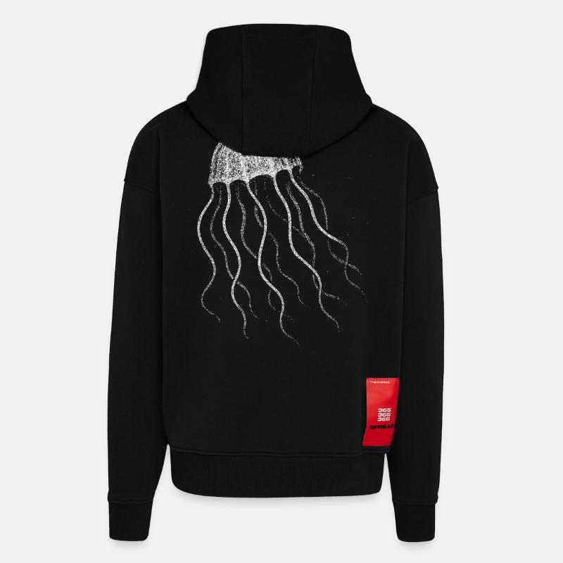 Jellyfish - Zip Hoodie - made by SPREAD - SOLID BLACK
