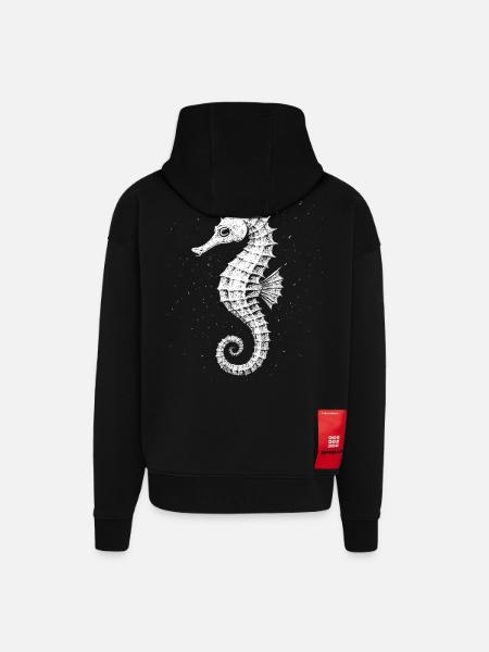 Seepferdchen - Zip Hoodie - made by SPREAD - SOLID BLACK