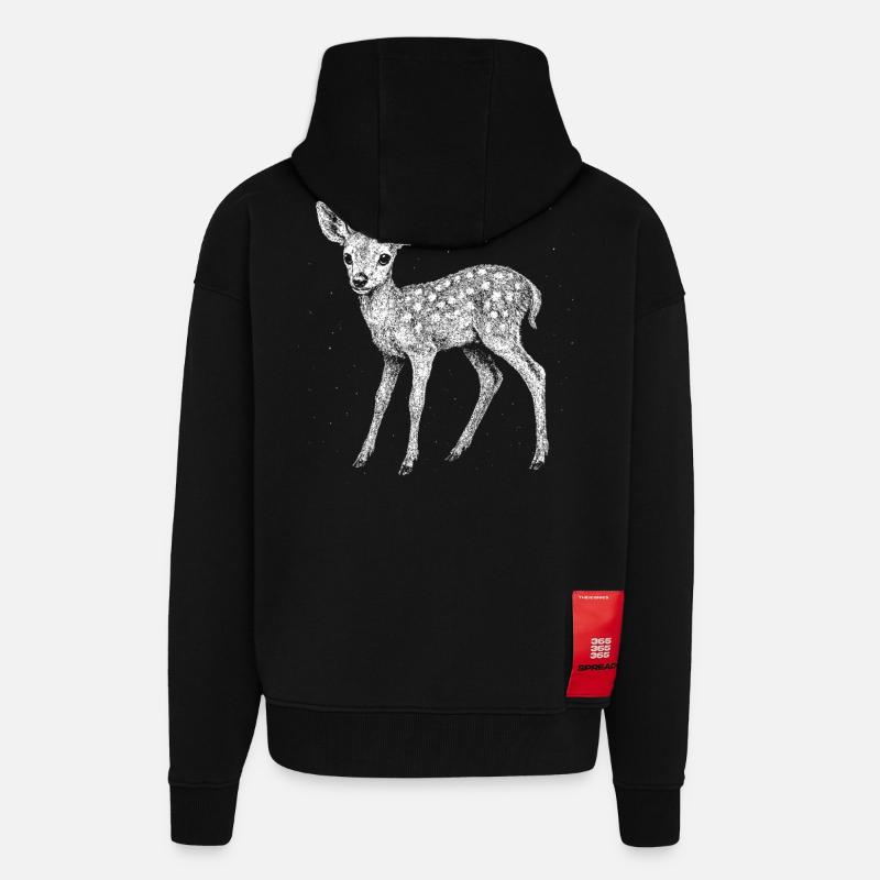 Rehkitz - Zip Hoodie - made by SPREAD - SOLID BLACK