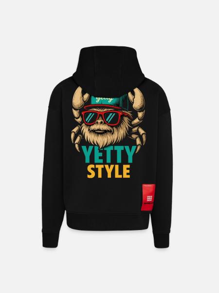Yetty Style Yeti Graphic - Zip Hoodie - made by SPREAD - SOLID BLACK