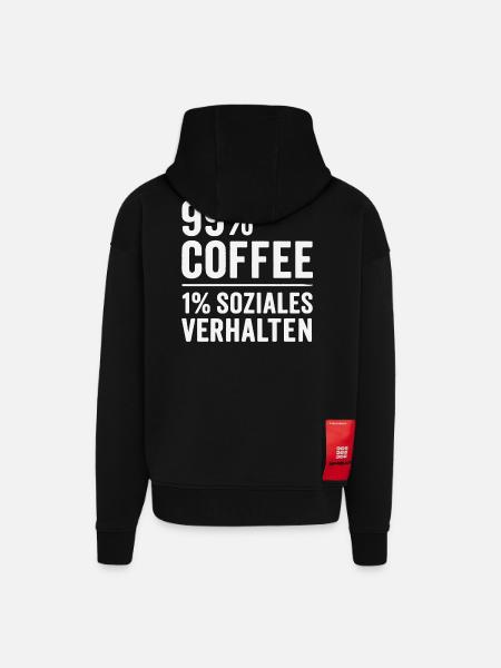 99% Coffee - Zip Hoodie - made by SPREAD - SOLID BLACK