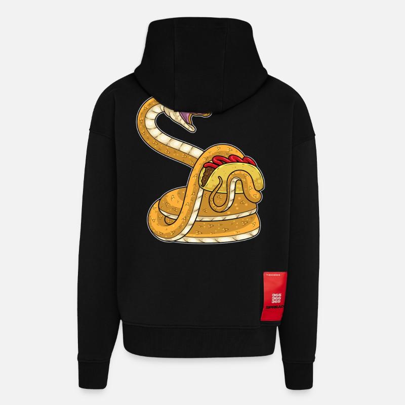 Snake Taco - Zip Hoodie - made by SPREAD - SOLID BLACK