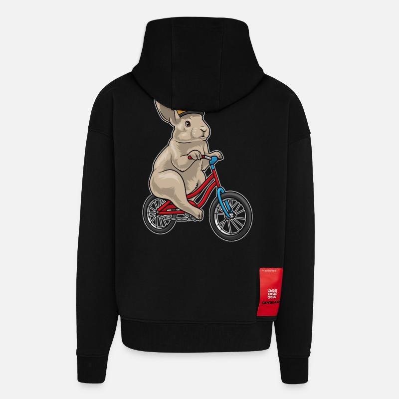 Vélo Rabbit - Veste à capuche bio épaisse oversize fabriqué en UE - SOLID BLACK