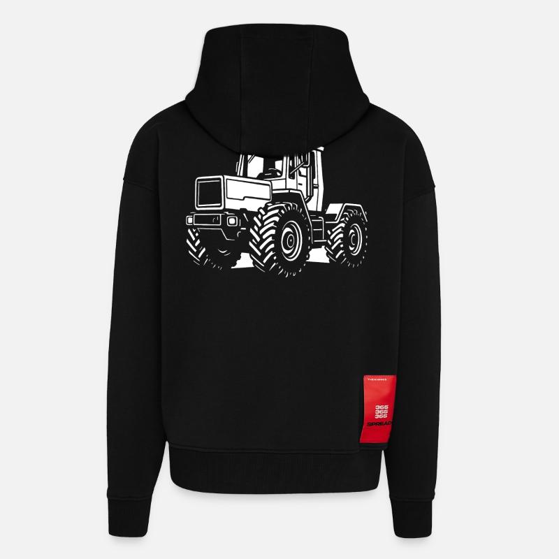 Puissance sur la pente - Veste à capuche bio épaisse oversize fabriqué en UE - SOLID BLACK