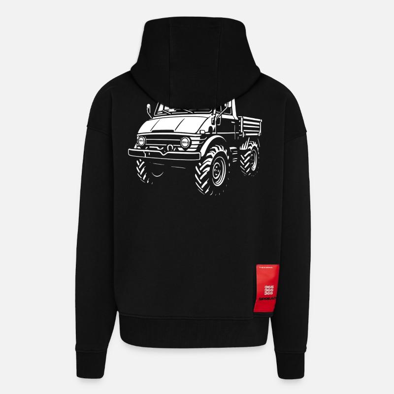 Puissance avec un statut culte - Veste à capuche bio épaisse oversize fabriqué en UE - SOLID BLACK
