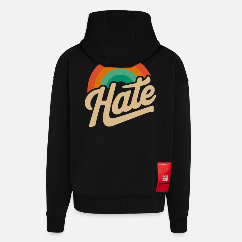 Hate aber auf eine nette weise - Zip Hoodie - made by SPREAD - SOLID BLACK