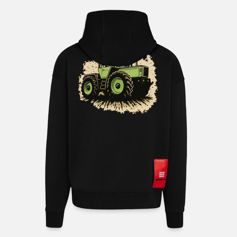Traktor - Zip Hoodie - made by SPREAD - SOLID BLACK