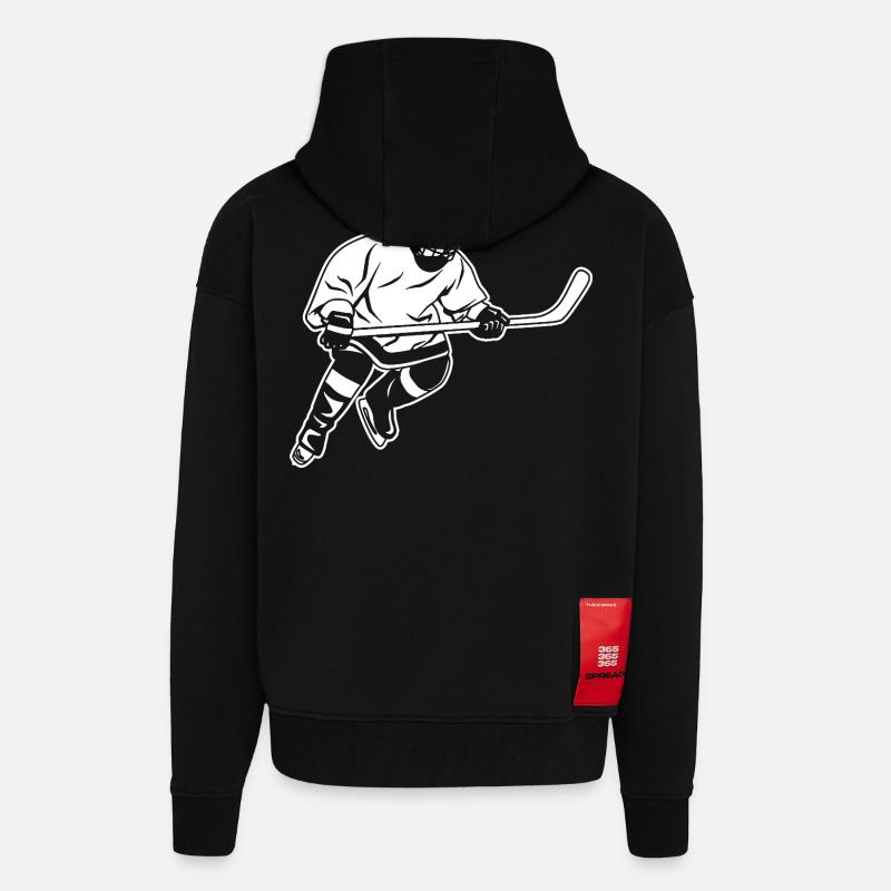Eishockeyspieler - Zip Hoodie - made by SPREAD - SOLID BLACK