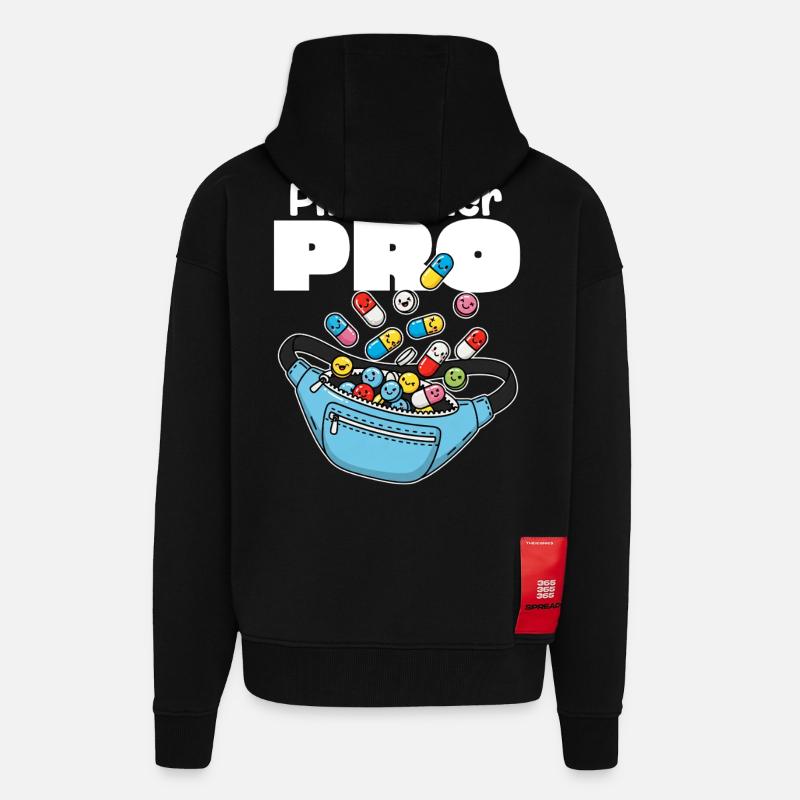 PILL PUSHER PRO - KRANKENSCHWESTER GESCHENK - Zip Hoodie - made by SPREAD - SOLID BLACK
