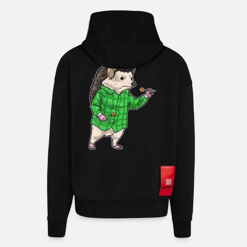 Fléchette hérisson Fléchette - Veste à capuche bio épaisse oversize fabriqué en UE - SOLID BLACK