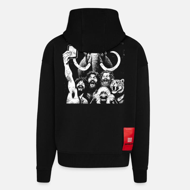 Savage Lion Pride Digitale Kunst - Zip Hoodie - made by SPREAD - SOLID BLACK