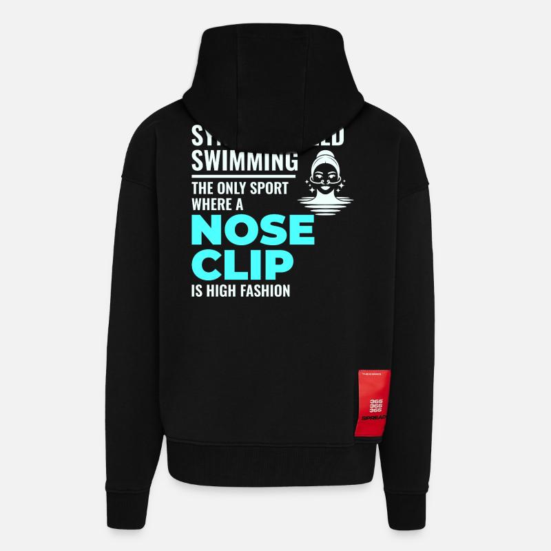 Synchronschwimmen Nasenklammer Mode - Zip Hoodie - made by SPREAD - SOLID BLACK