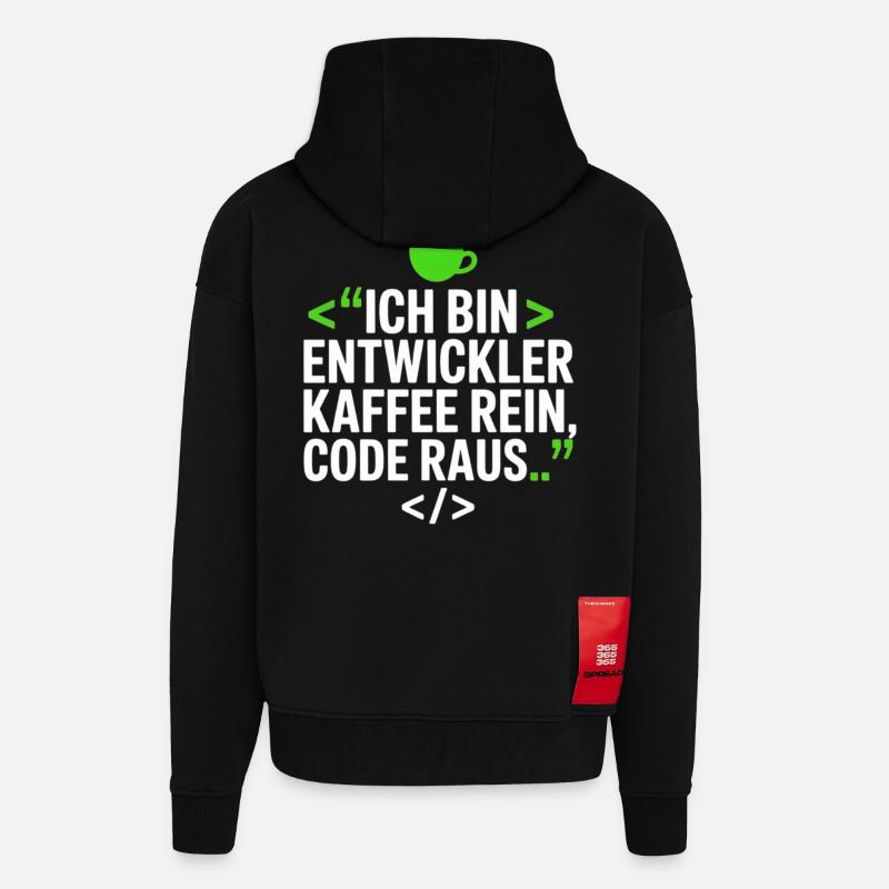 Entwickler Kaffee Programmier Spruch - Zip Hoodie - made by SPREAD - SOLID BLACK
